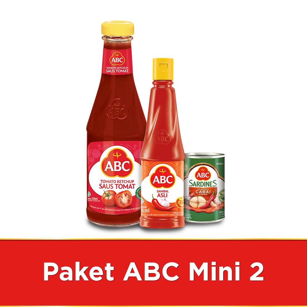 ABC Saus Sambal Asli 275 ml + Saus Tomat 335 ml + Sarden Saus Cabai 155 g - ABC Paket Mini 2