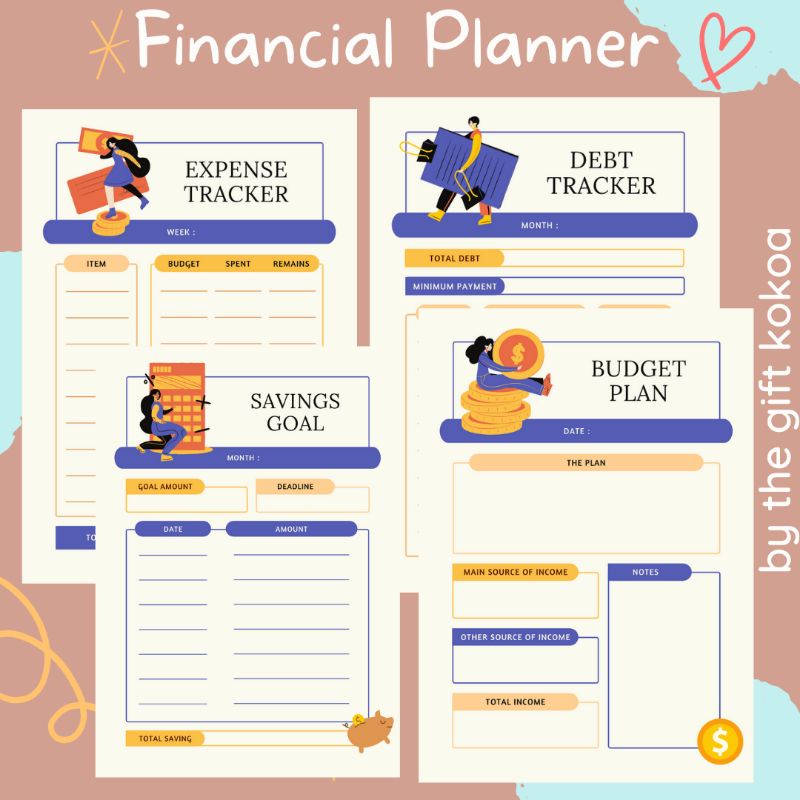 

(PART 2) Loose Leaf Kertas Isi Binder/ Financial Planner/ Saving Goals/ Expense Tracker/ Budget Planner/ Debt Tracker