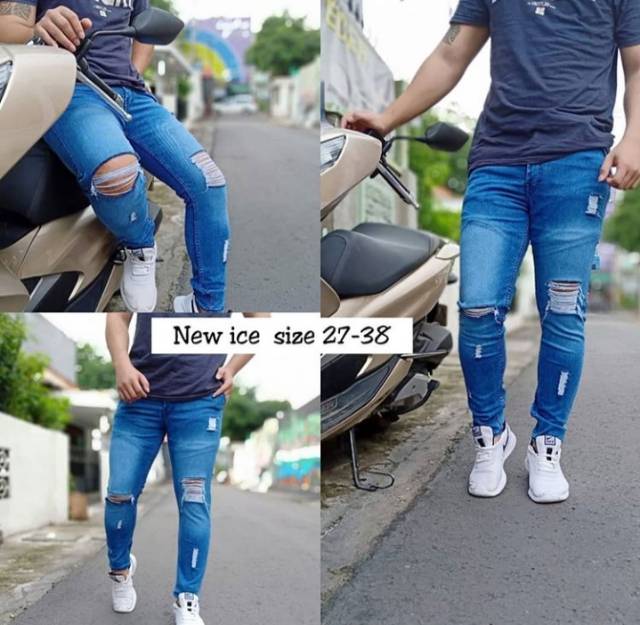 Jeans sobek hitam pria - ripped new art black original - jeans ripped black - celana sobek pria