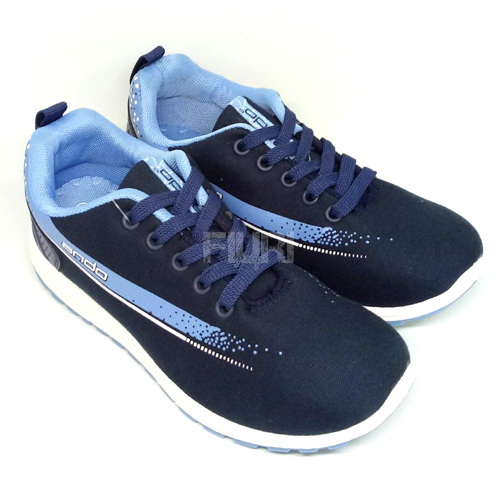 FIURI - ANDO ORIGINAL - ADELLINE 36-41 NAVY BIRU - SEPATU SNEAKERS SPORT KANVAS SOL KARET ANAK PEREMPUAN - SEPATU KETS FASHION TRENDY WANITA DEWASA - SEPATU OLAHRAGA LARI FITNES SENAM KERJA KULIAH BERTALI CEWEK MURAH PROMO DISKON BONUS KAOS KAKI