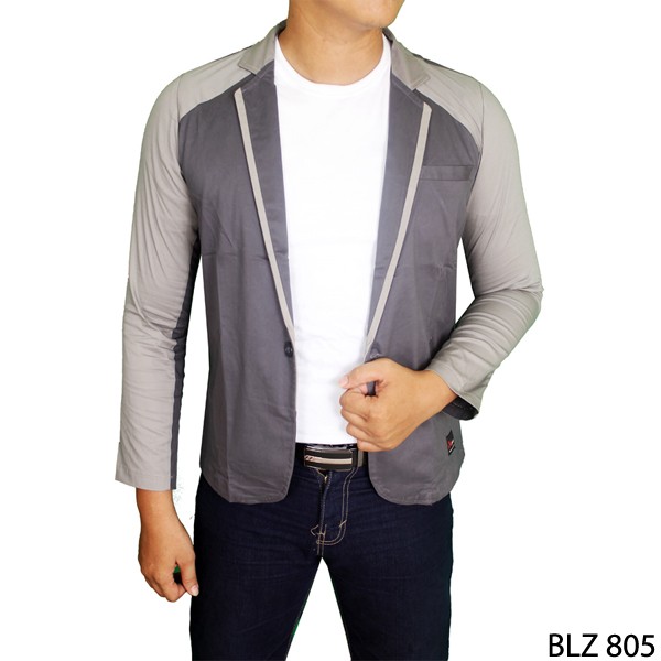 Blazer Kerja Pria Katun Abu – BLZ 805