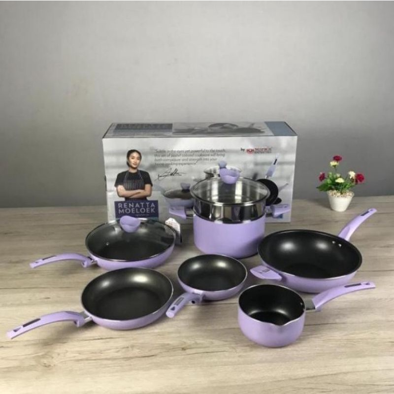 Panci Set Supra 9 Pcs Pastel Renatta Moeloek
