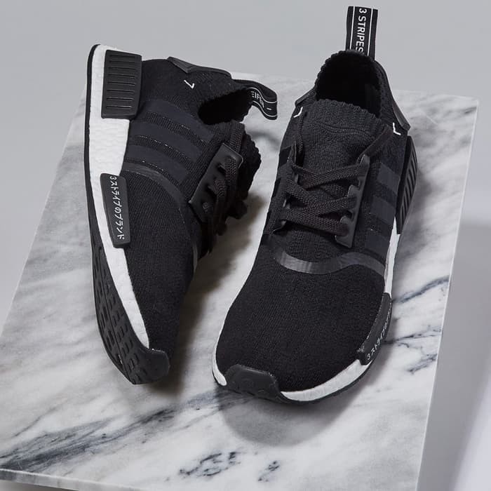 Sepatu NMD R1 Japan Black White Casual Sporty Shoes