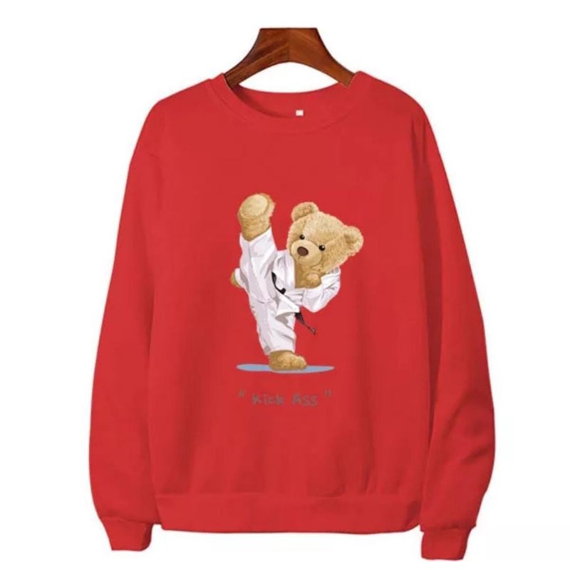 ATASAN WANITA KISS ASS TEDDY/BAJU WANITA LENGAN PANJANG MOTIF TEDDY KARETE/BAJU UNISEX/BAJU DISTRO