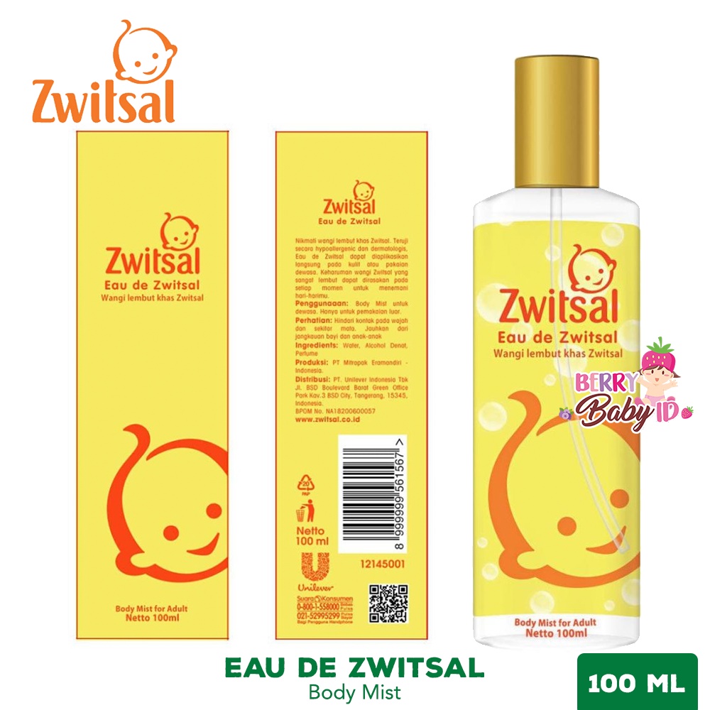 Zwitsal Eau De Toilette Body Mist Perfume Parfum Anak Dewasa 100 ml Berry Mart