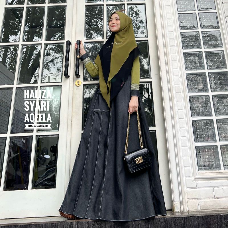 SET GAMIS HALIZA SYARI AQEELA CASUAL AVOCADO