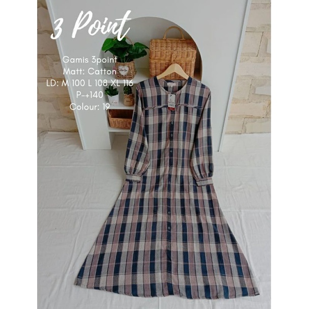 gamis 3 point/ branded matahari/ original/ bahan exit