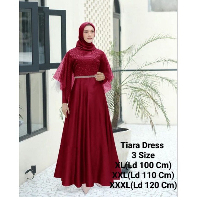 Gamis Perempuan Dewasa Terbaru Maxi Tiara Matt Moscrepe Brokat Ukuran Jumbo Model Kekinian Good qualty premium