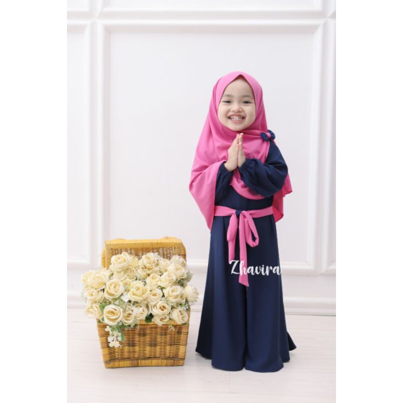 Jumpsuit by Zhavira - Navy Deppink - Jumpsuit Bayi Balita Anak Perempuan