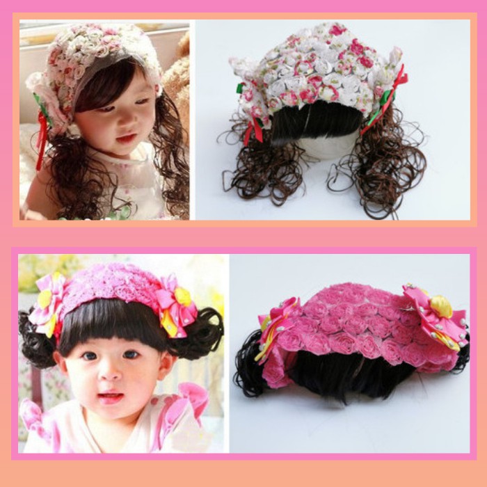 Bandana Bando Wig Aksesoris Bondu Topi Bayi Rambut Poni Kepang Palsu Anak Bayi Baby Balita Perempuan