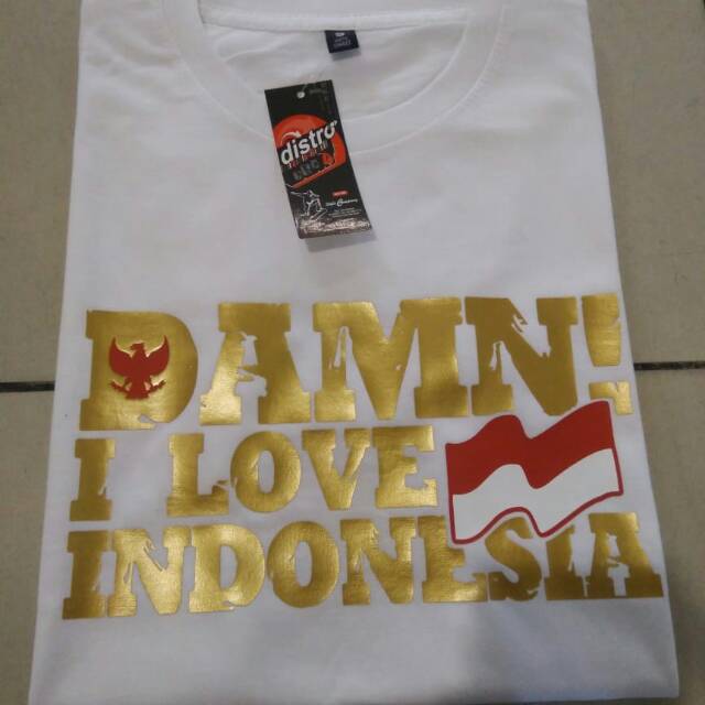 DAMN I LOVE INDONESIA Kaos DAMN I LOVE INDONESIA putih lengan pendek
