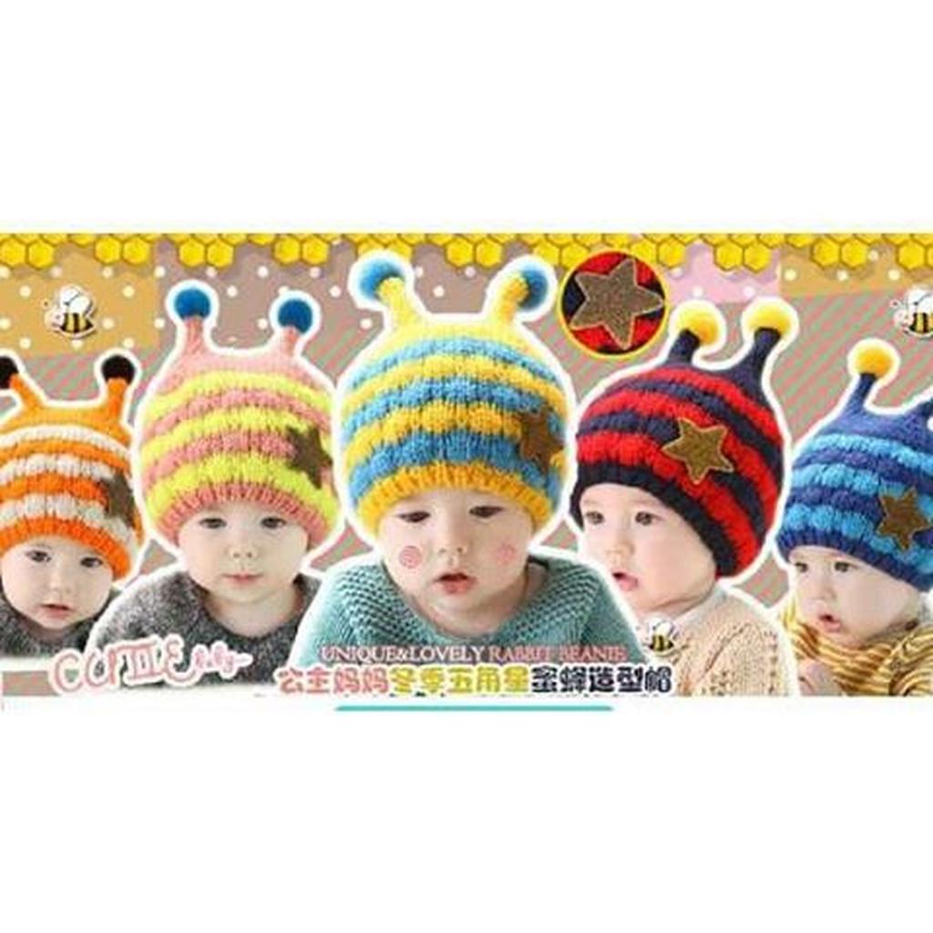 Star Hat/ Bee Hat/ Topi Tali Star Rajut Topi Bee Star