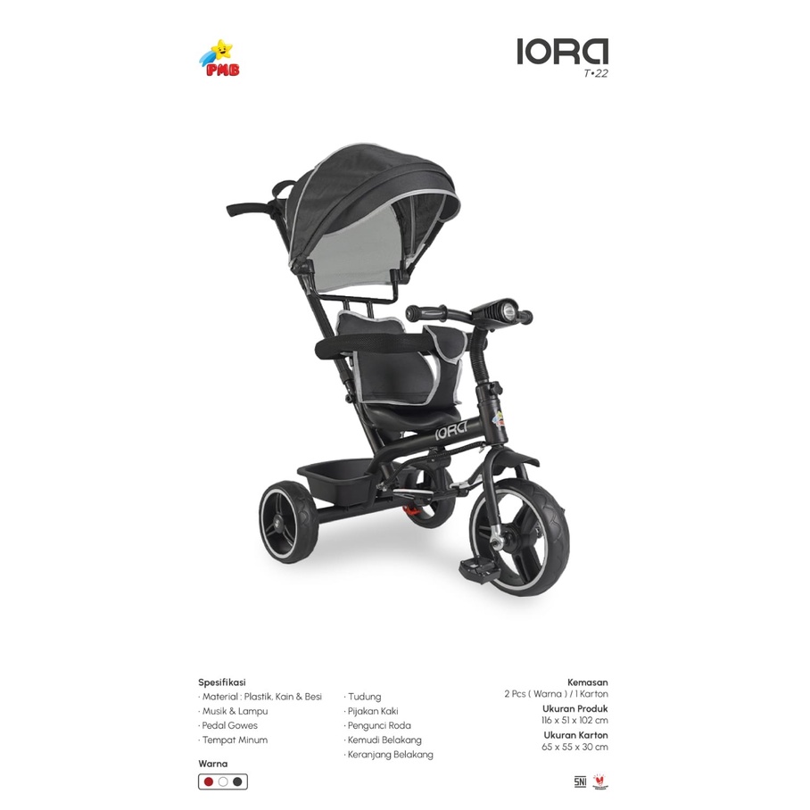sepeda roda tiga anak sepeda roda tiga pmb iora t11
