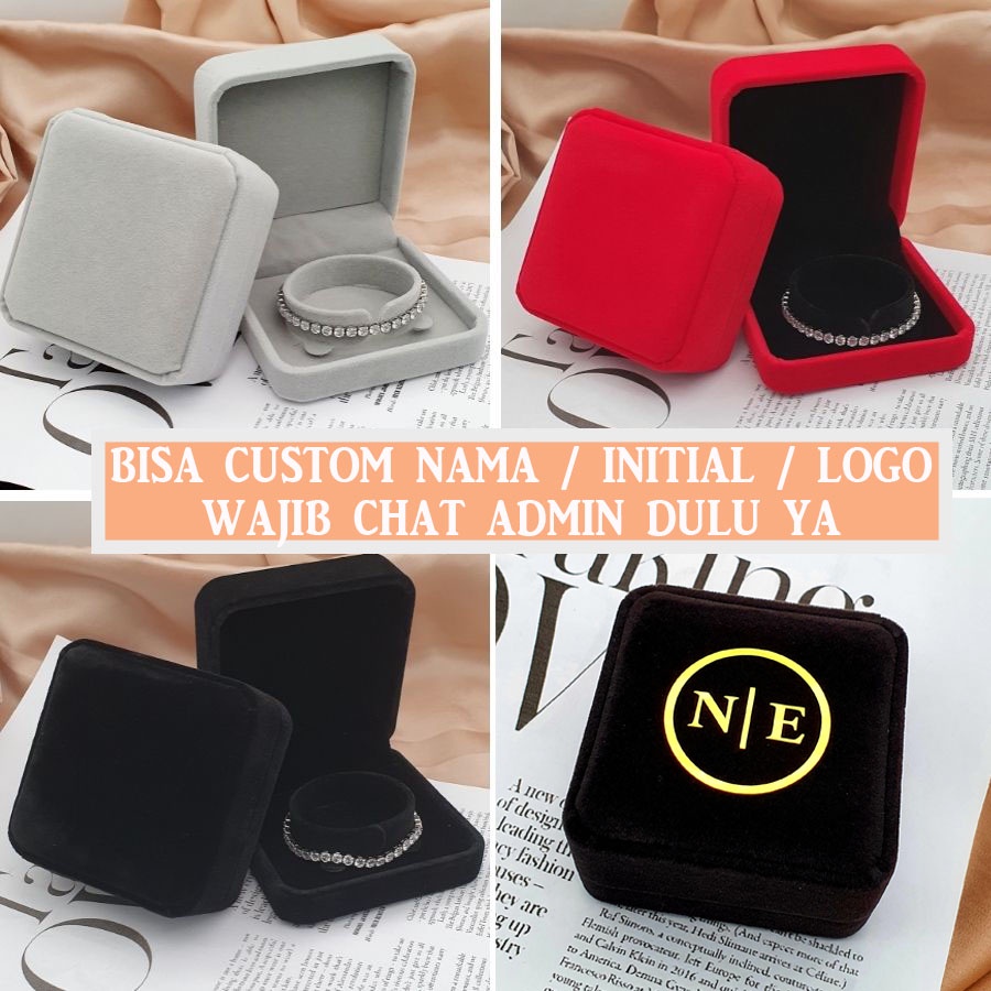 CUSTOM Kotak Cincin KALUNG / RINGBOX / RINGBox Bludru / Velvet / Nikah