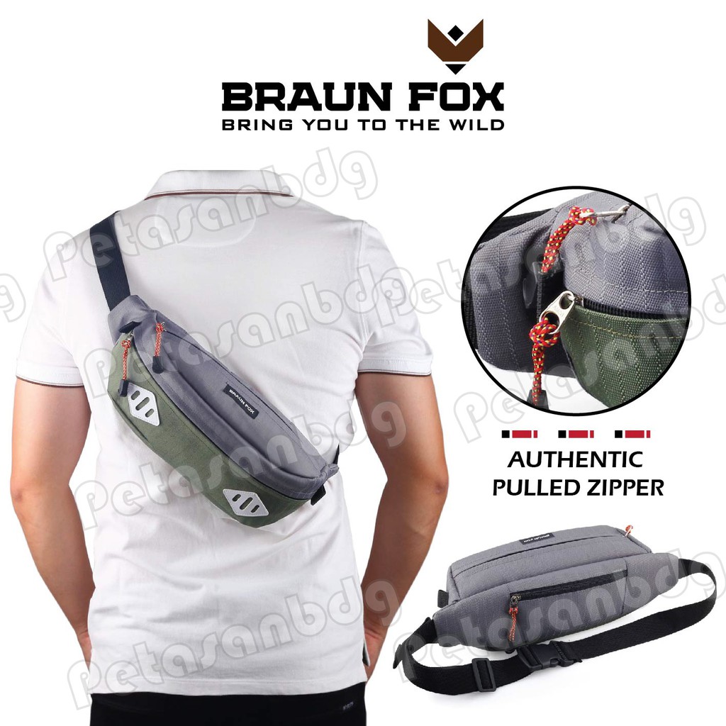 PTS -Tas Pinggang Pria / Tas Fashion Pria Elbrus Original Braun Fox SH - Tas Pinggang Cowok Terbaru