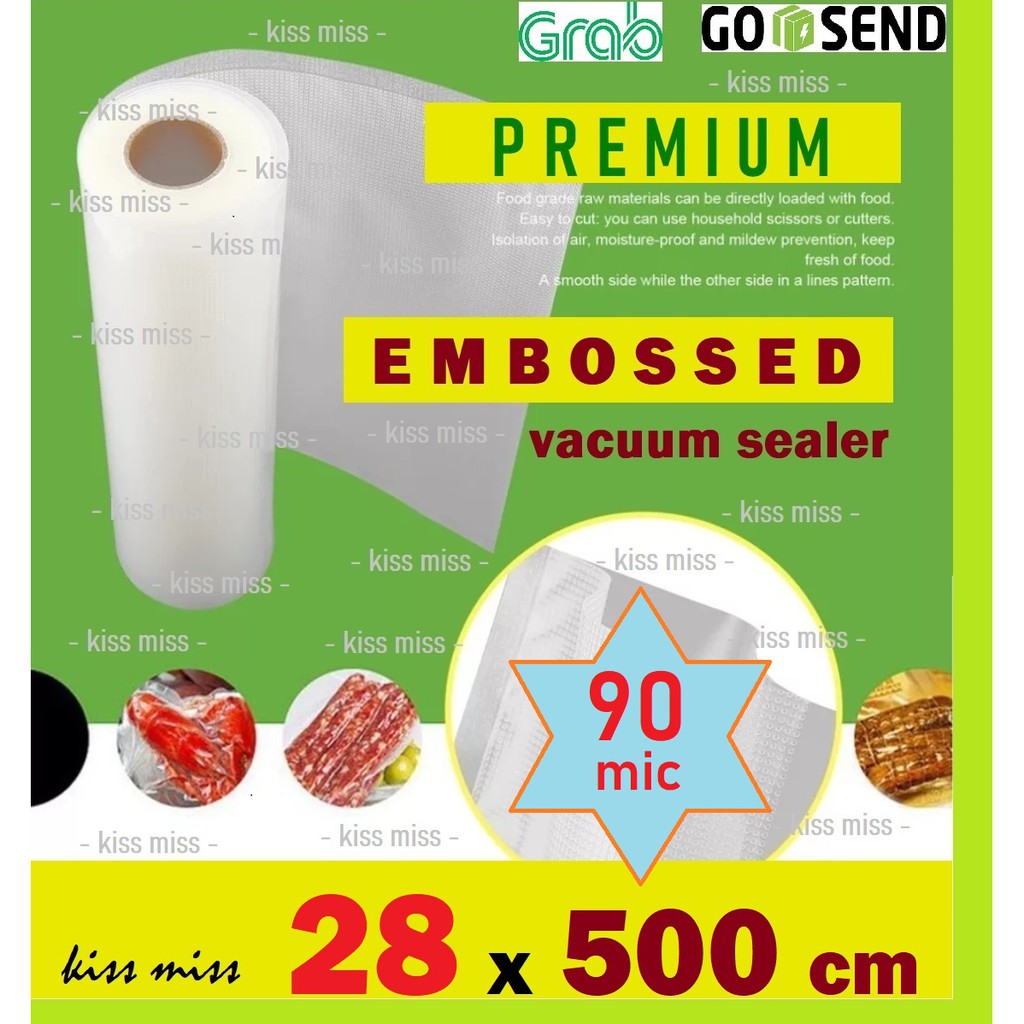 Plastik Vacuum Roll Embossed / 28x500cm / Vakum Sealer / Vacum / Refill / Plastik Makanan / Vakum