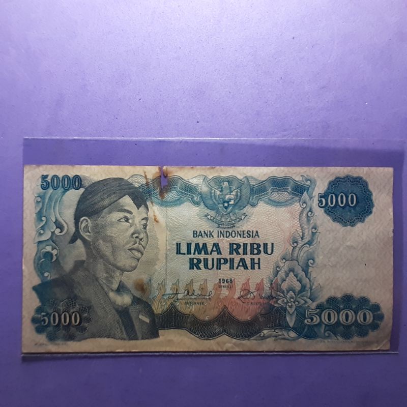 uang 5000 rupiah sudirman 1968