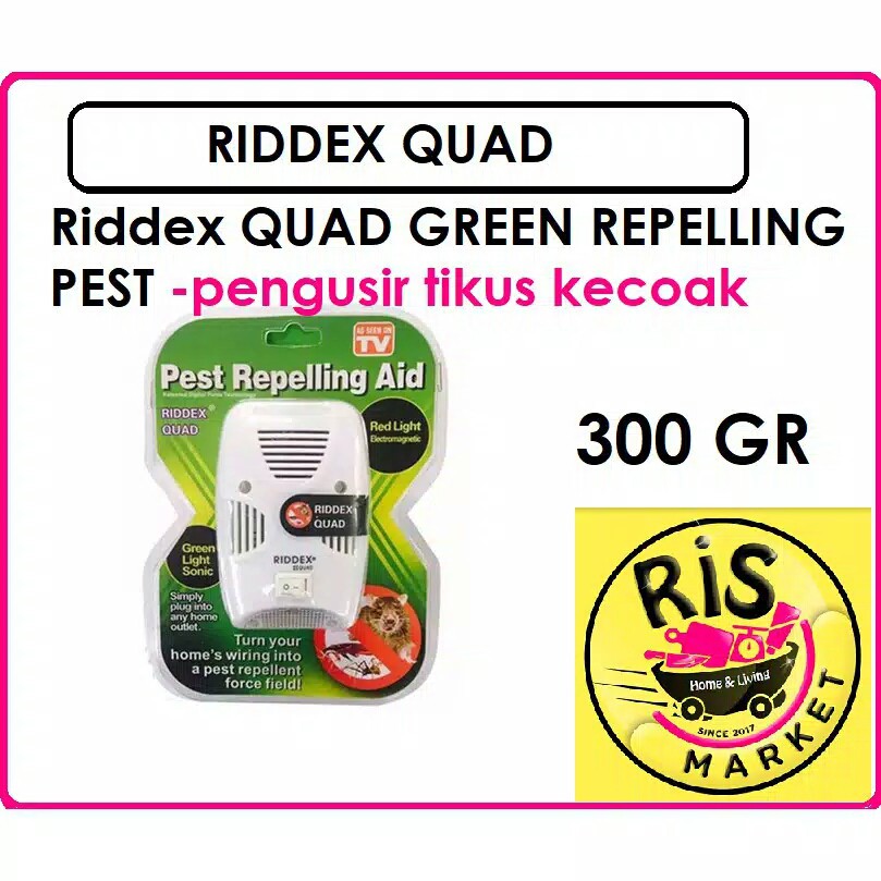 Alat Pengusir Pembasmi Tikus Nyamuk Kecoak Elektrik Ultrasonik Ampuh Serangga Aman Riddex Quad