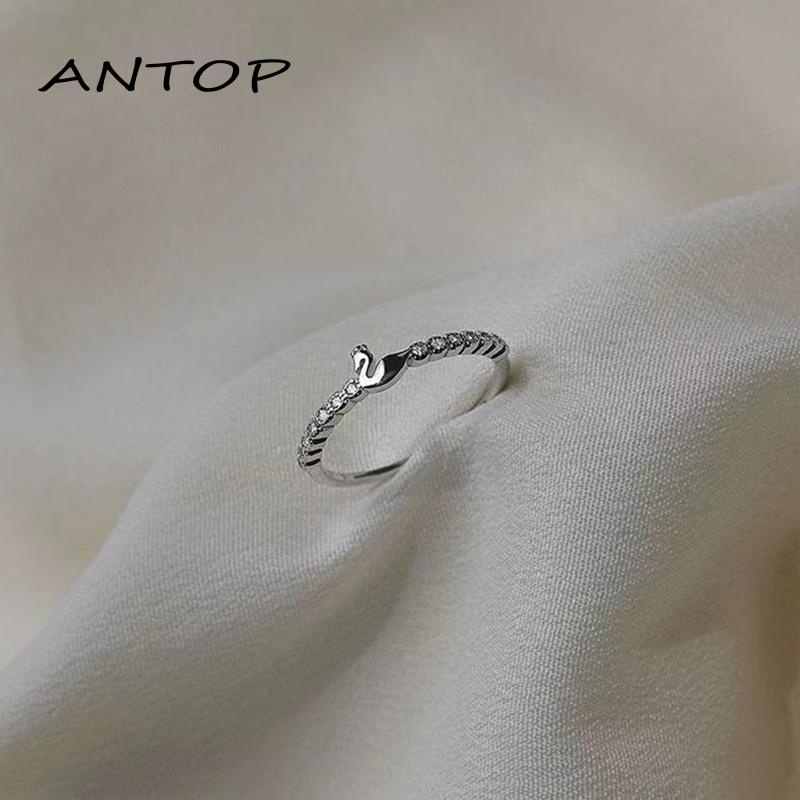 Cincin Bentuk Angsa Kecil Model Terbuka Untuk Wanita