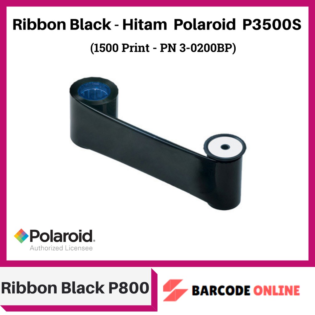 Jual RIBBON TINTA HITAM BLACK PRINTER POLAROID P3500S (3-0200BP ...
