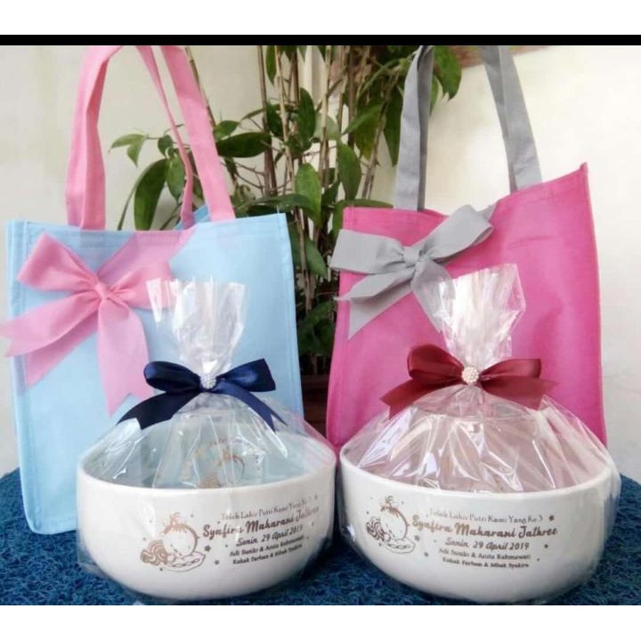 Paket Souvenir  Mangkok  Keramik  Gelas Grosir Murah Free 