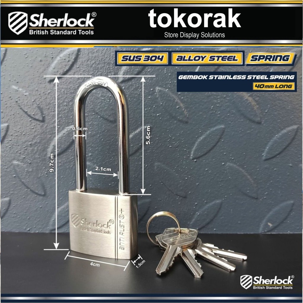 GEMBOK STAINLESS STEEL SPRING - PER - 40 MM PJG SHERLOCK - ANTI KARAT