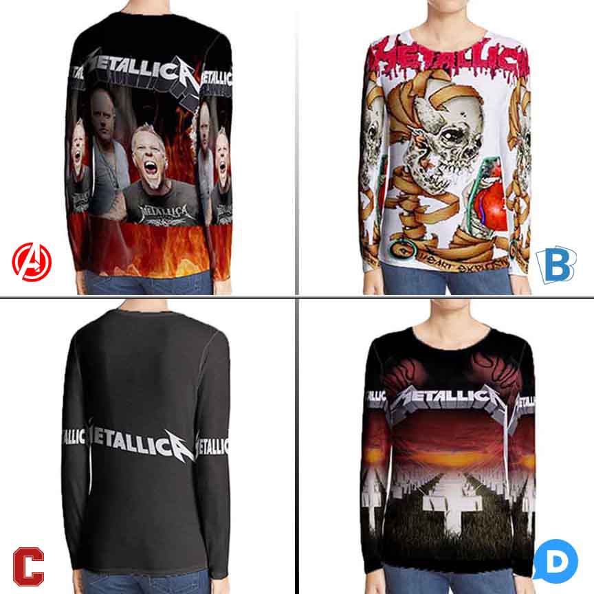Metallica Tshirt Kaos Metallica Rock Band T-Shirt SKU - 7434106349399 Kaos Tangan Panjang