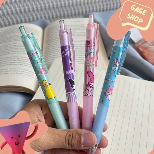 

pulpen gel cetek karakter sanrio new (4/8/12 pcs) pena tinta hitam kebutuhan sekolah anak alat tulis pen lucu imut bolpen unik fancy keren bisa COD termurah import