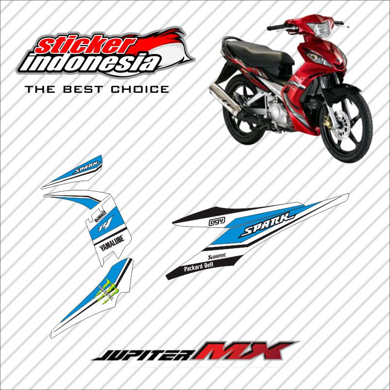 Sticker Striping Variasi Jupiter Mx 135 Lama 2006-2010-Jupiter Mx 135 Old biru