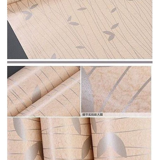 Wallpaper Dinding Motif Wave Coklat Daun