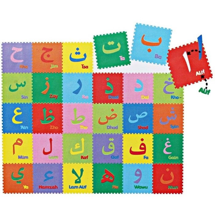 Set Mainan Edukasi Lantai Puzzle Huruf Hijaiyah 30 Lembar 30x30 cm