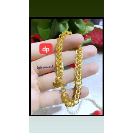 Gelang kelabang 2 suku lapis emas 24K