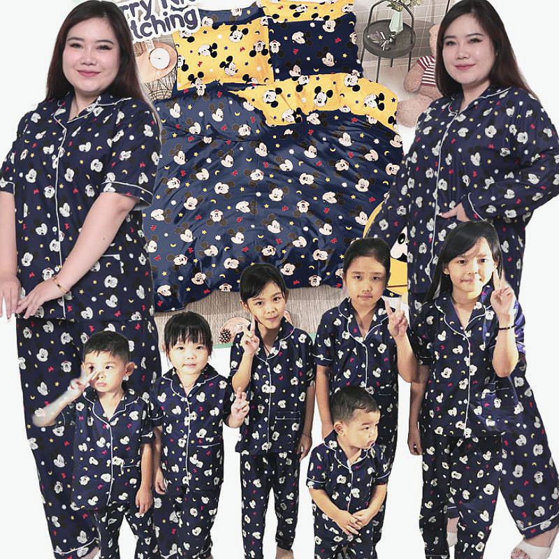 Piyama set baju tidur couple katun karakter tikus miIIKKkey nevy