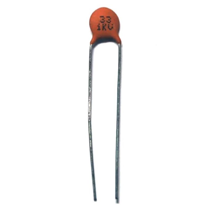 Disc Ceramic Capacitor 33pF 1KV J ±5% NP0 Pitch=5mm RoHS Taiwan NPO