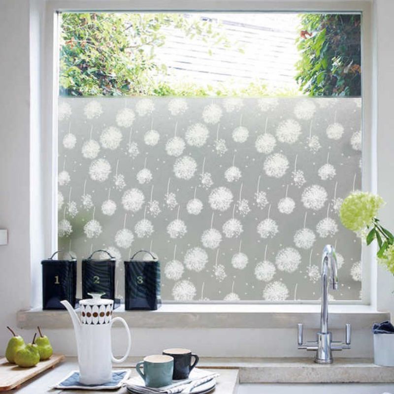 STICKER KACA/STIKER KACA RUMAH JENDELA PINTU MOTIF BUNGA KAPAS