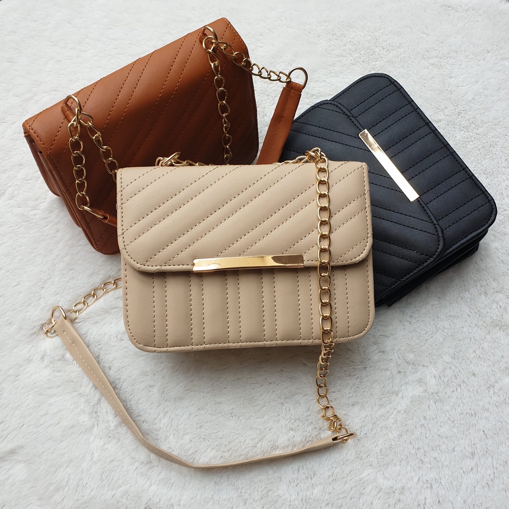 Slingbag Wanita Enola Embose Tas Selempang Cewek Perempuan Tali Rantai 6307-7