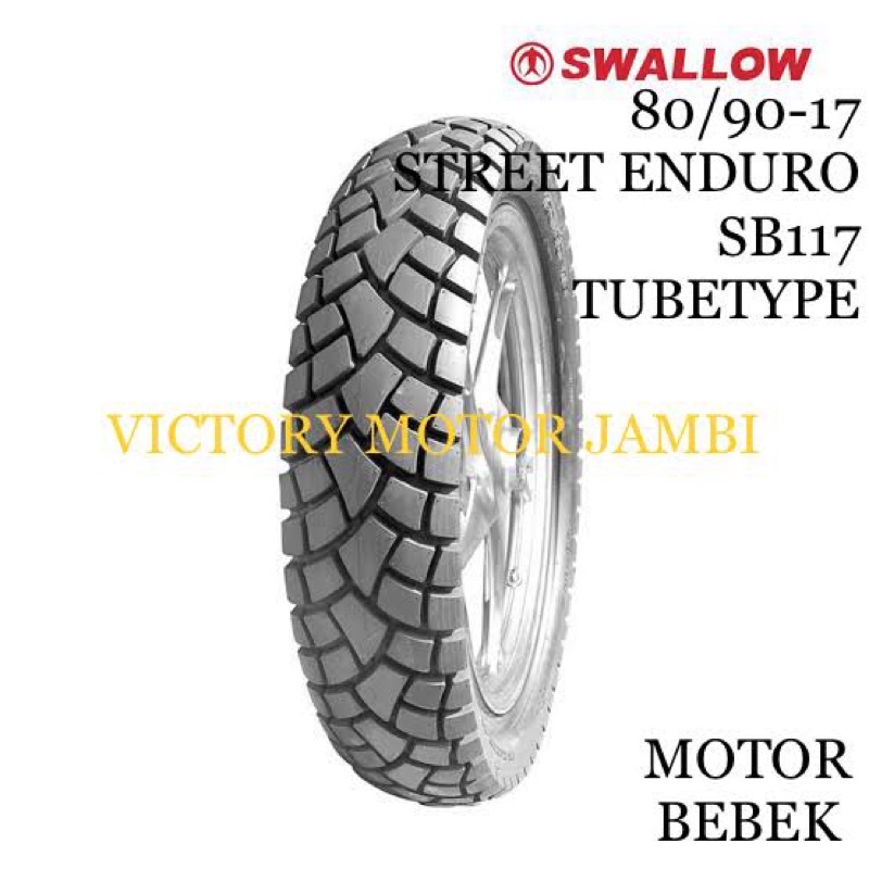 BAN LUAR BELAKANG MOTOR BEBEK 80/90-17 STREET ENDURO SB117 TUBETYPE SWALLOW