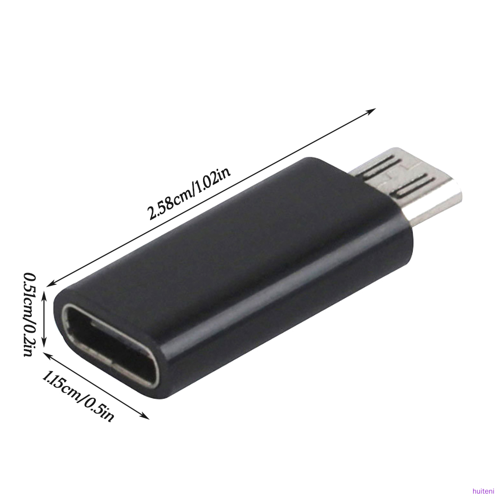 Kabel Adapter Charger Usb Tipe C Female Ke Usb Pengganti Warna Hitam Untuk Android / Laptop