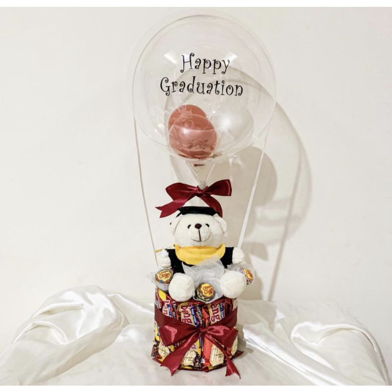 Exp Lama (COD) Buket Snack Boneka Graduation (wisuda) Balon Hot Air Aera Bouquet Snack with