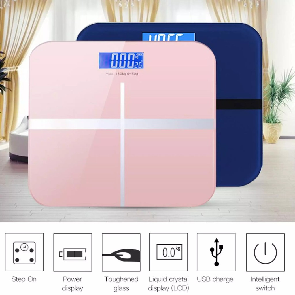 Timbangan Badan Digital With USB Charging ANTI PECAH