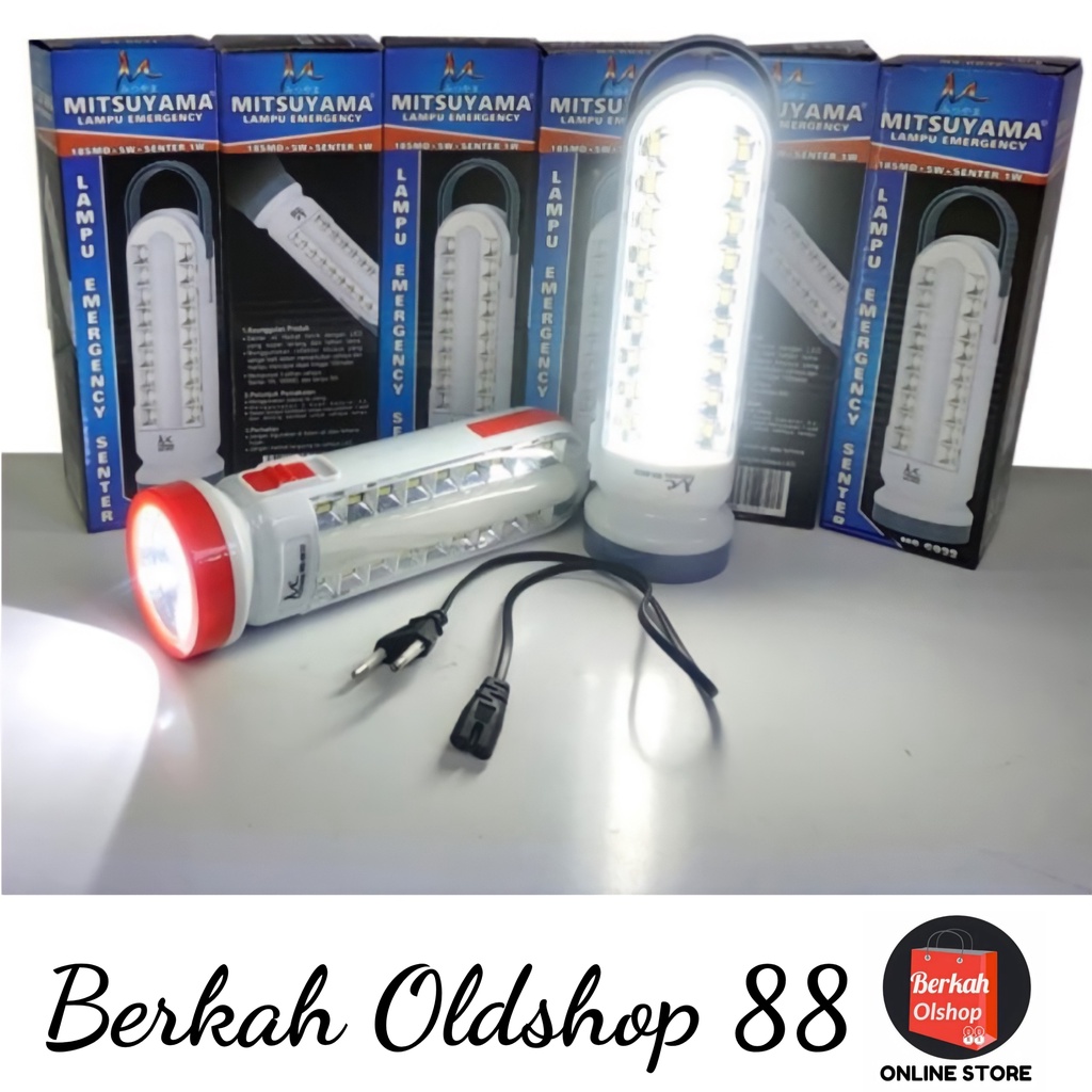 Berkah Oldshop 88 - Lampu Emergency 18 LED + 5Watt + Senter 1Watt Mitsuyama MS-6032
