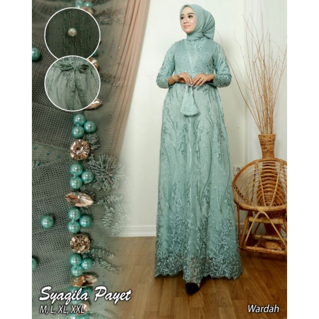 Gamis Syaqila Payet / Dress Syaqila Payet By SK / Dress Kebaya Cantik / Gamis kebaya Modern / Dress Kebaya Mewah / Dress Cantik