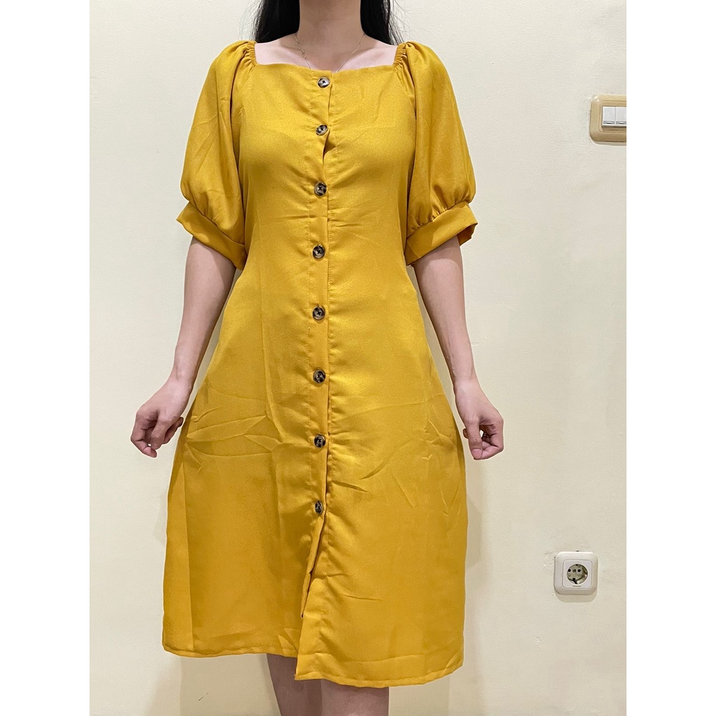 Basic id fashion Dres wanita  elegant / Dres wanita pesta full kancing hidup / Dres busui