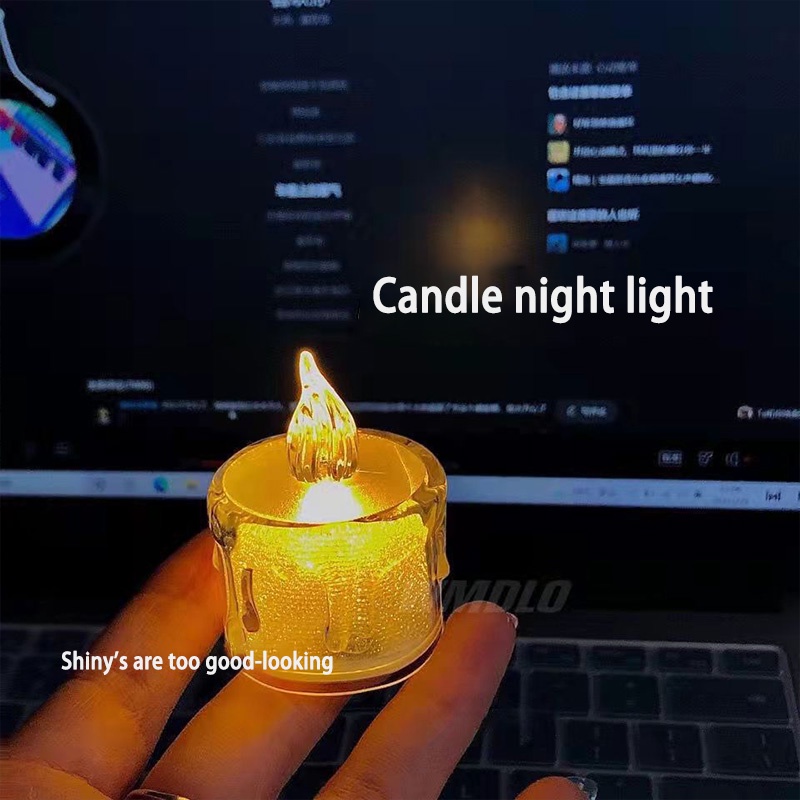 Lampu Lilin Led Mini Candle Portable Lampu Hias Dekorasi Pesta Samping Tempat Tidur Lampu Malam Suasana- olo