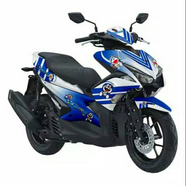 DECAL AEROX DORAEMON BIRU KOMBINASI PUTIH