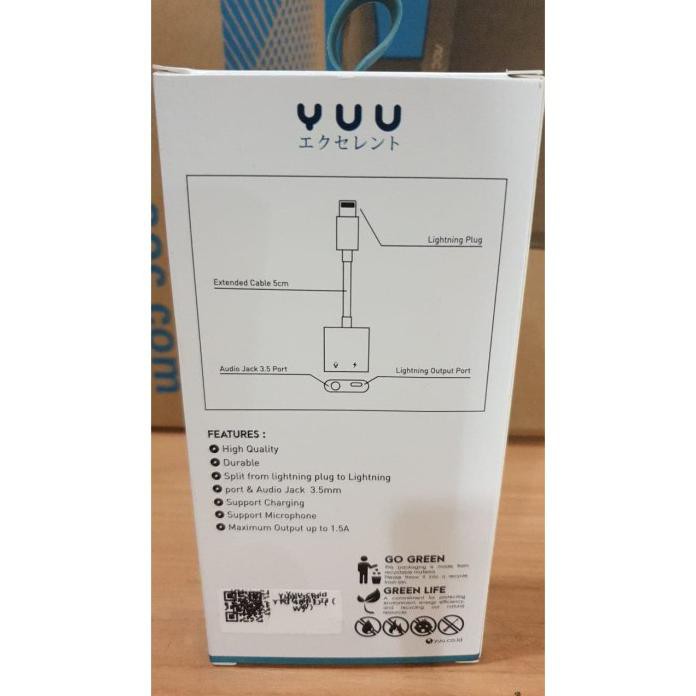 YUU SPLITTER LIGHTNING AUDIO JACK AUDIO MIC FOR IPHONE YTG 481 IJ