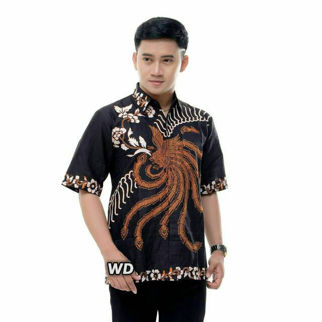 M L XL XXL Kemeja Batik Pria Lengan Pendek Sogan Sawunggalih SBY AHY Grosir Termurah Nayshi Batik