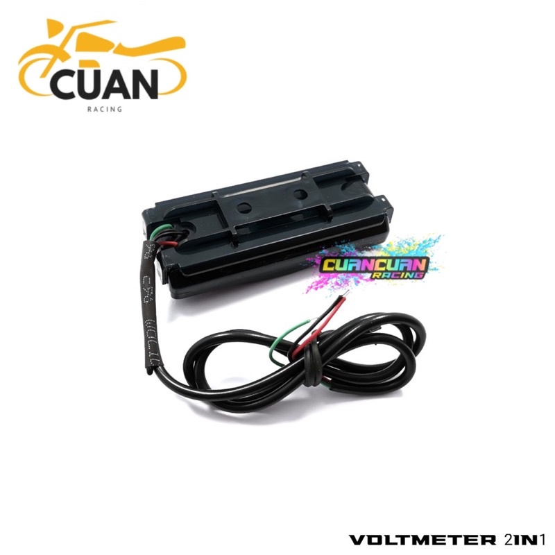 Voltmeter Volt Meter ACCU Aki 3 in 1 Mini 3 12V Universal Semua Motor Bisa