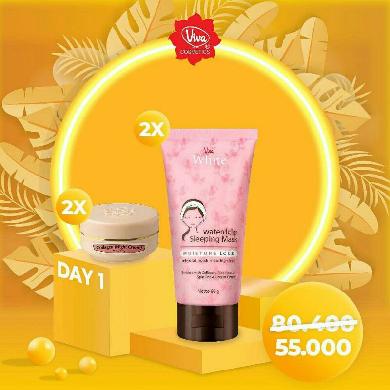 Paket Sleeping Mask Collagen Night Cream Viva