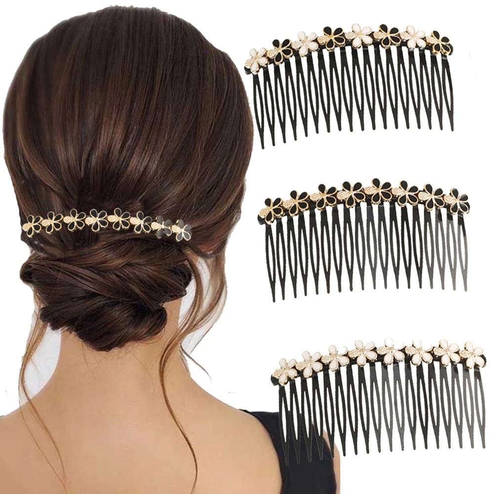 Fashion Retro Ponytail Clip Hair Comb Women Pearl Flower Barrette Hair Clip Hairpin Hair Accessories